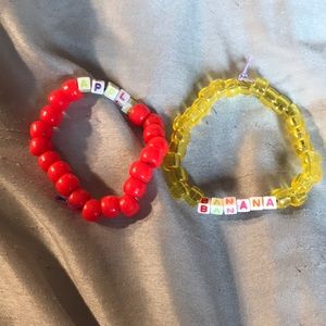 One size color:yellow and red food themed and it’s for kids and adults